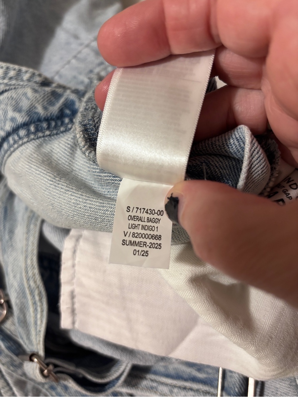 GAP Y2K Baggy Overalls Size Large Light Indigo UltraSoft Denim Jeans Streetwear - Picture 15 of 16